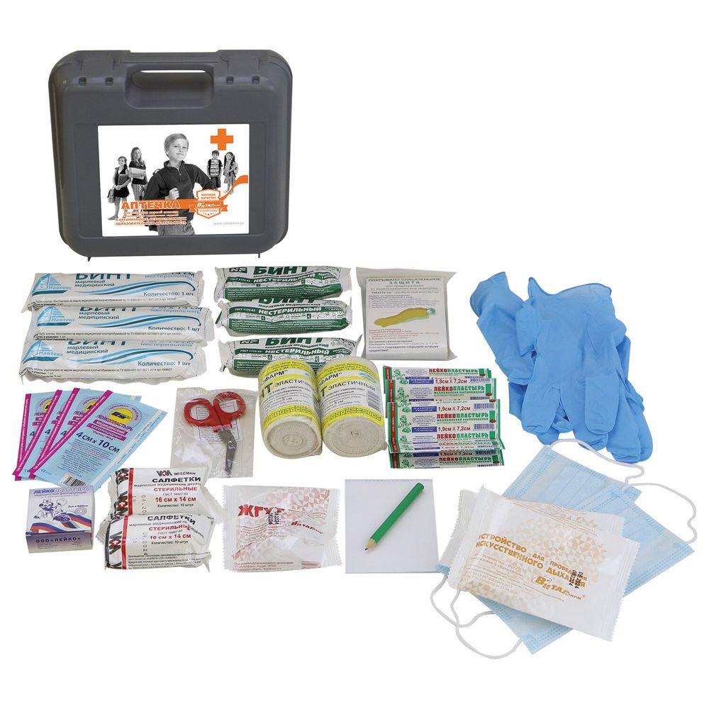 Аптечка для детских и учебных учреждений, по приказу №261н, ВИТАЛФАРМ, пластиковый кейс