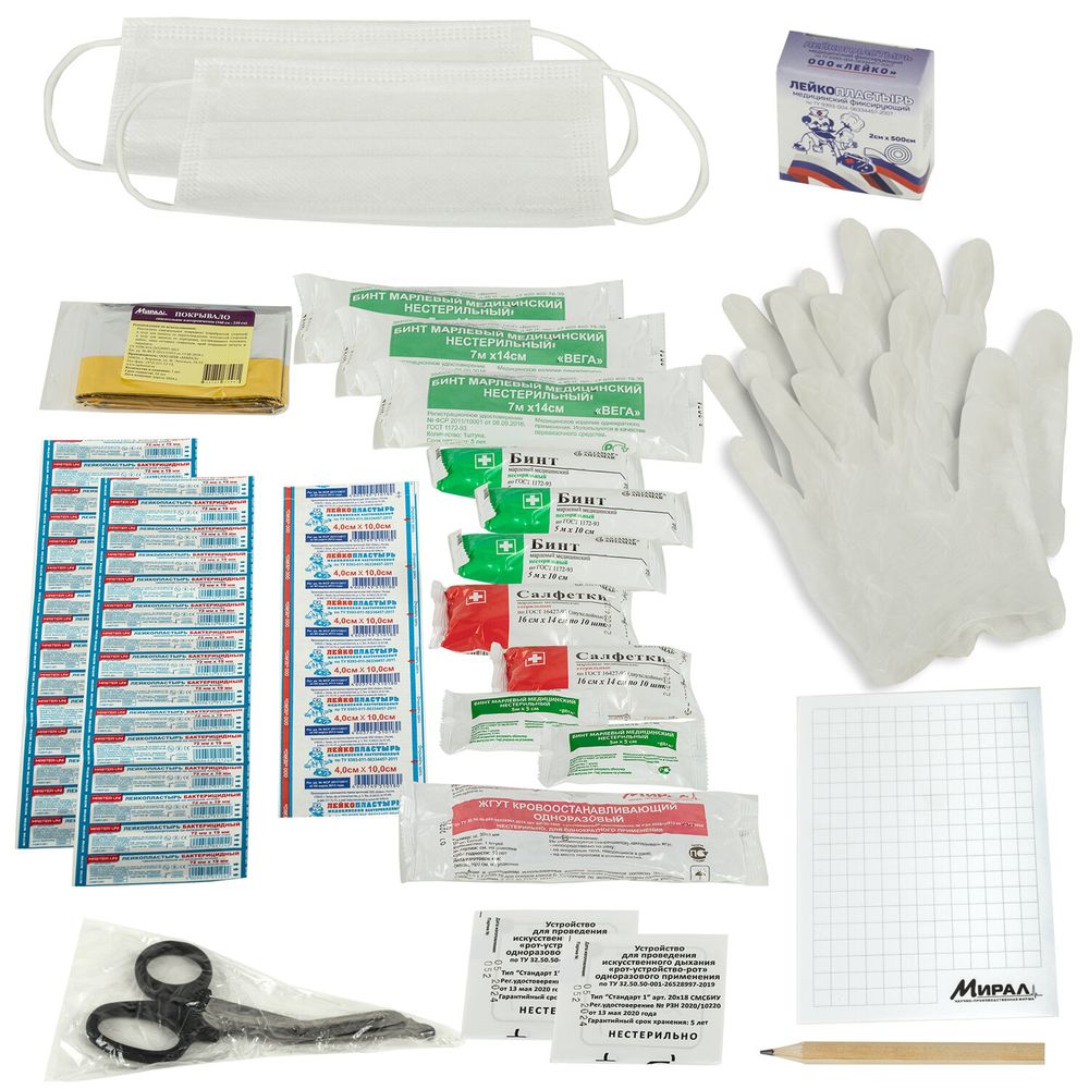 Аптечка для детских и учебных учреждений, по приказу №261н, МИРАЛ, пластиковый шкаф