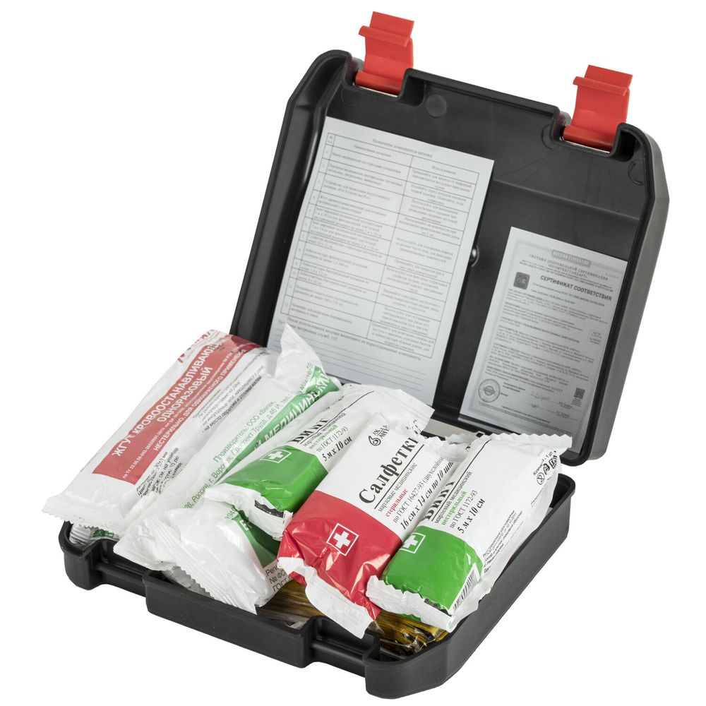 Аптечка первой помощи автомобильная, по приказу № 260н, МИРАЛ, пластиковый кейс