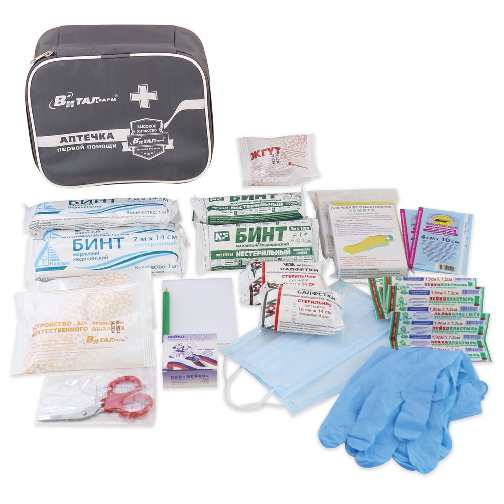 Аптечка первой помощи работникам по приказу № 262н ВИТАЛФАРМ, текстильная сумка