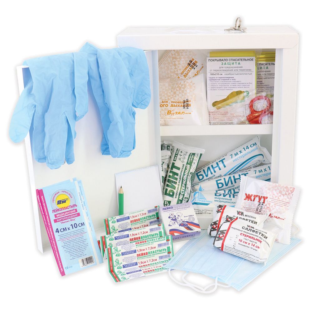 Аптечка первой помощи работникам, по приказу №262н, ВИТАЛФАРМ, металлический шкаф