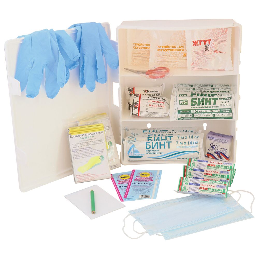 Аптечка первой помощи работникам, по приказу №262н, ВИТАЛФАРМ, пластиковый шкаф