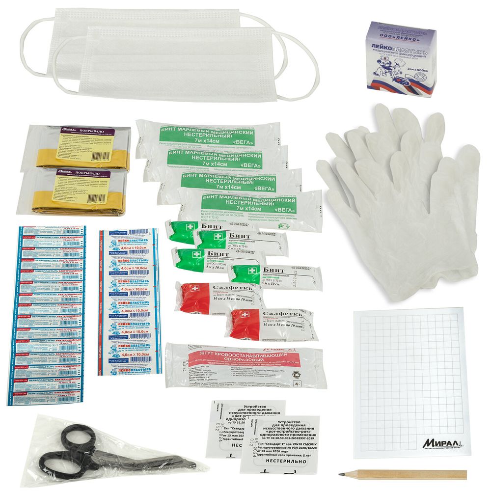 Аптечка первой помощи работникам, по приказу №262н, МИРАЛ, пластиковый шкаф