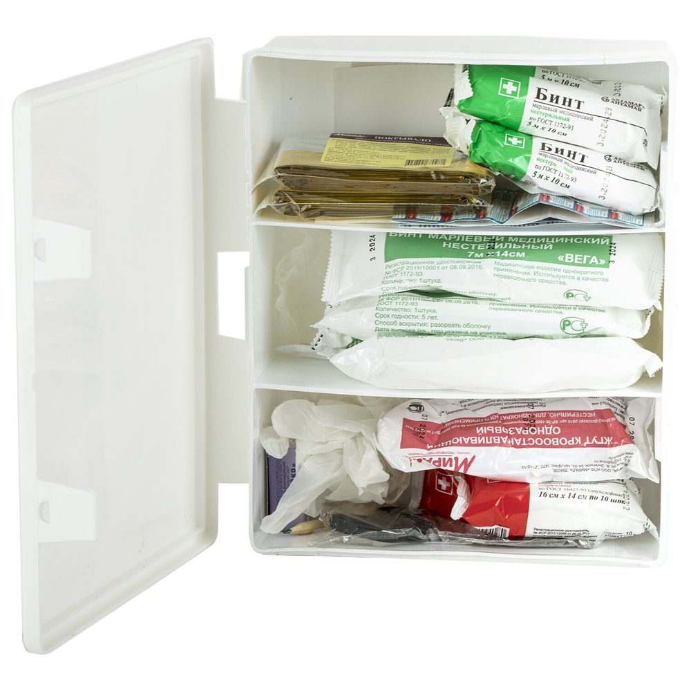 Аптечка первой помощи работникам, по приказу №262н, МИРАЛ, пластиковый шкаф