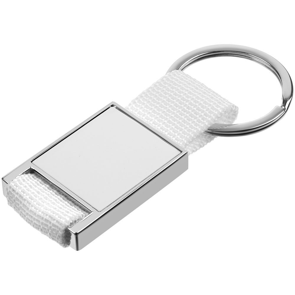 Брелок Stropp с тканевой вставкой белый