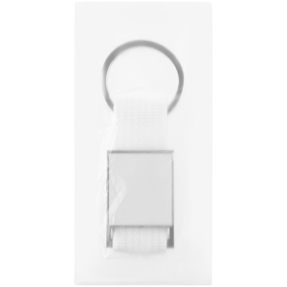 Брелок Stropp с тканевой вставкой белый