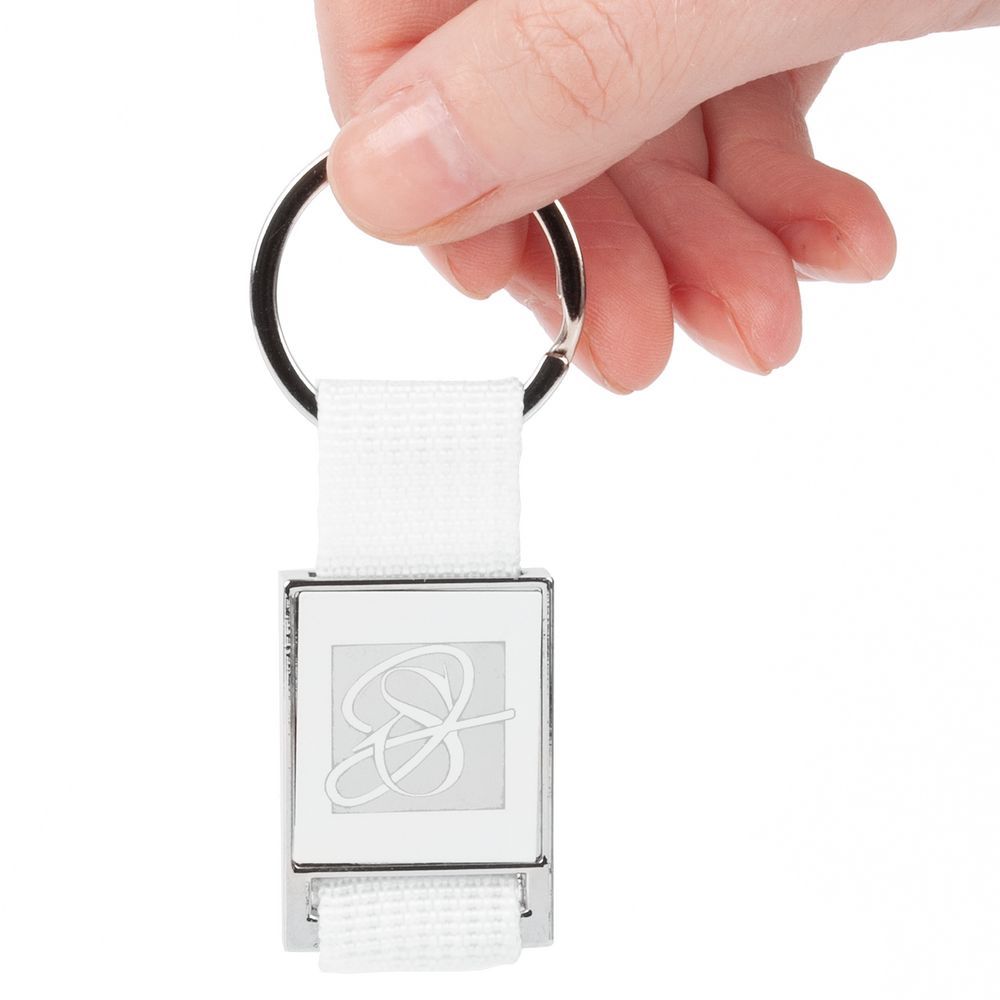 Брелок Stropp с тканевой вставкой белый