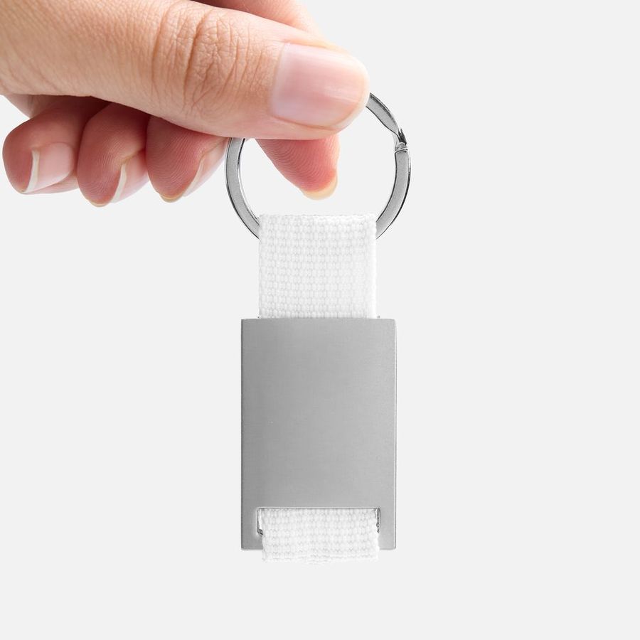 Брелок Inlet с тканевой вставкой белый