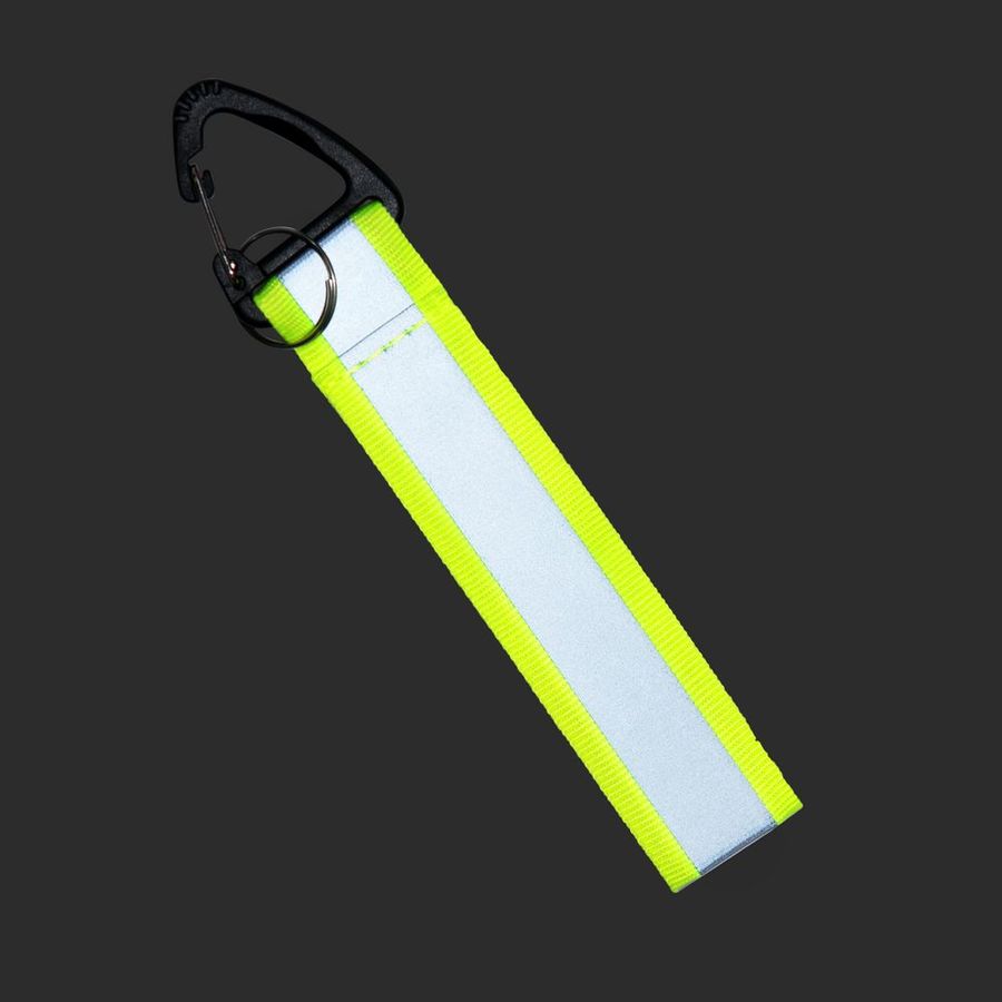Светоотражающий брелок Flashline серый с зеленым
