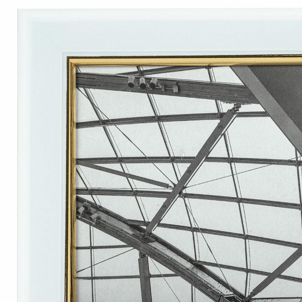 Рамка 10х15 см небьющаяся, багет 14,6 мм, пластик, BRAUBERG "Original Line", белая/золото