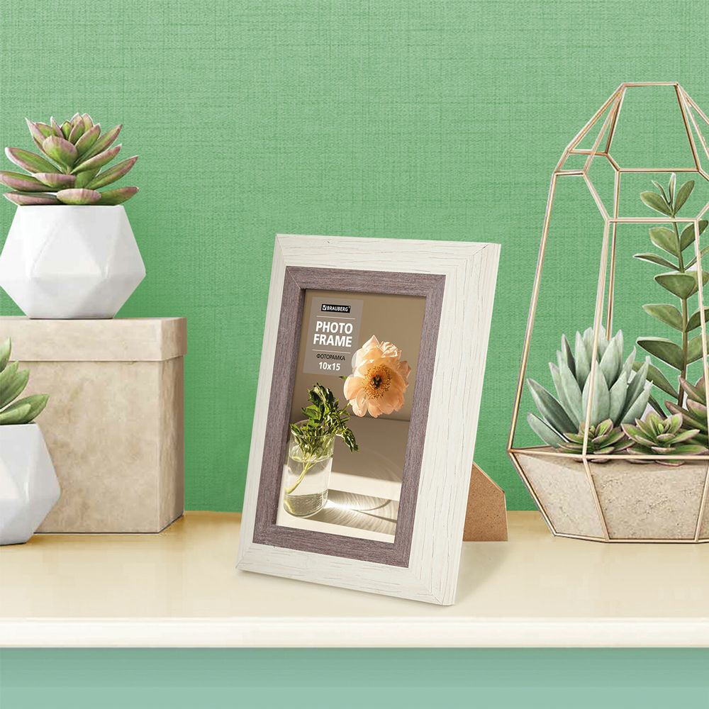 Рамка 10х15 см небьющаяся, багет 30 мм, пластик, BRAUBERG