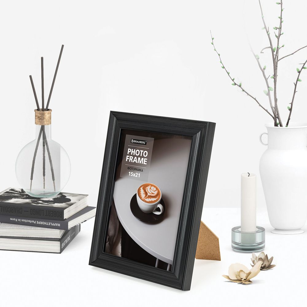 Рамка 15х21 см небьющаяся, багет 27 мм, пластик, BRAUBERG 