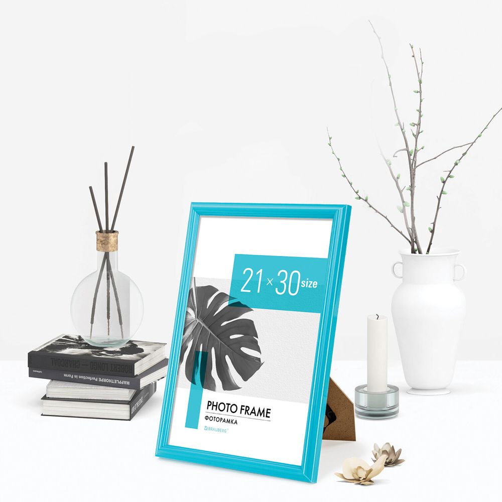 Рамка 21х30 см небьющаяся, багет 17,5 мм, пластик, BRAUBERG
