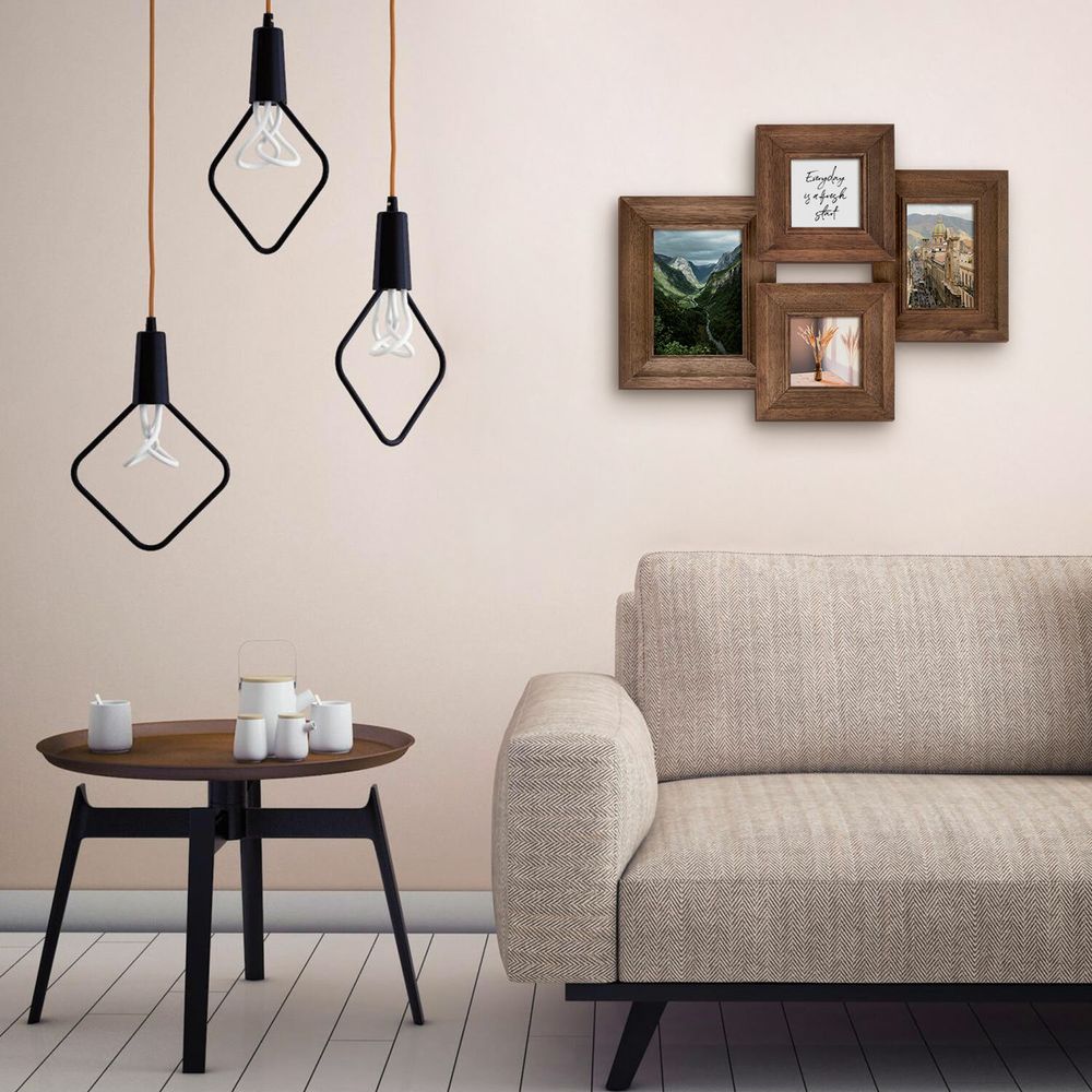 Рамка из мангового дерева BRAUBERG LOFT QUAD, фото разного размера, стекло, 52х39 см