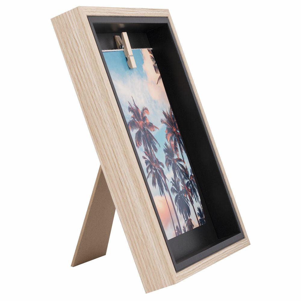 Рамка из МДФ BRAUBERG LOFT BLACK BOX, фото 13х18 см, с прищепкой, 20х25 см