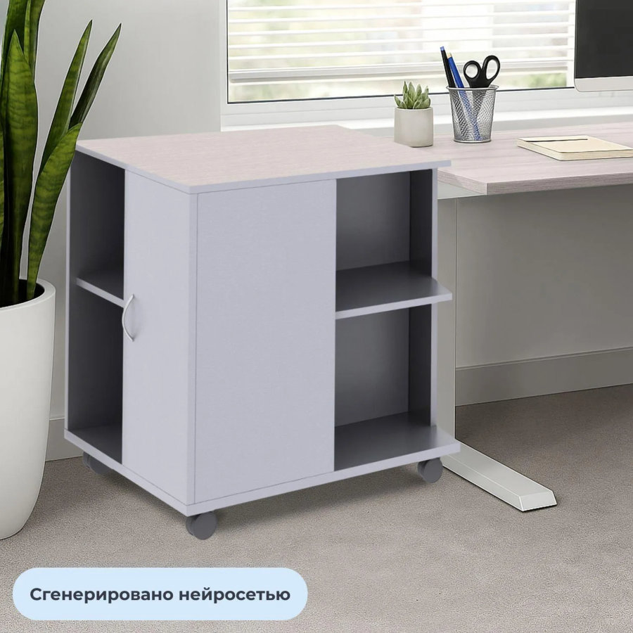 Тумба Easy St под копир светлый дуб/серый