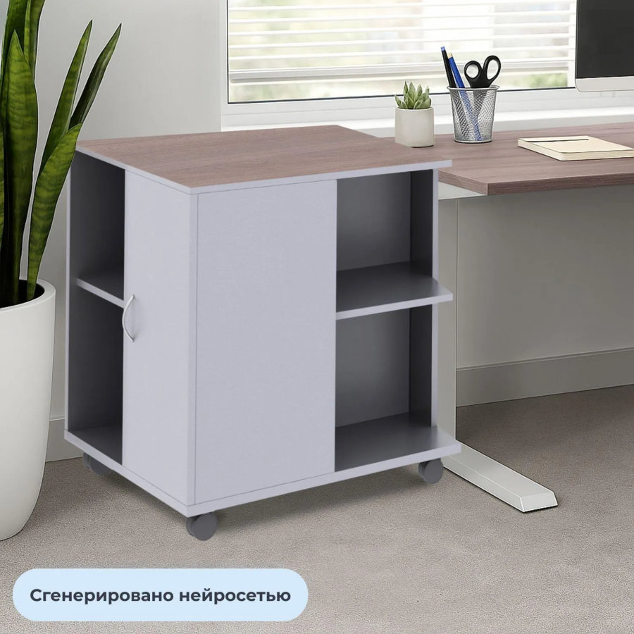 Тумба Easy St под копир темный дуб/серый