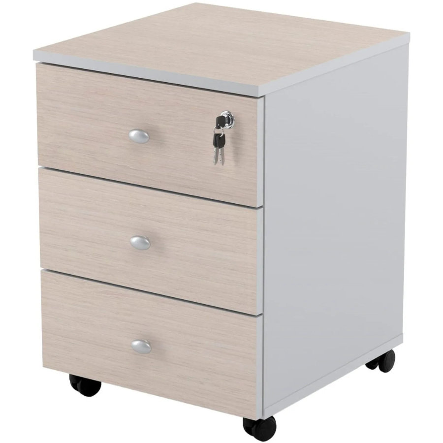 Тумба выкатная Easy Standard LT 400x420x563 дуб шамони светлый/серый