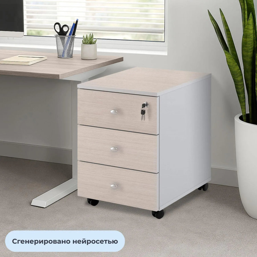 Тумба выкатная Easy Standard LT 400x420x563 дуб шамони светлый/серый