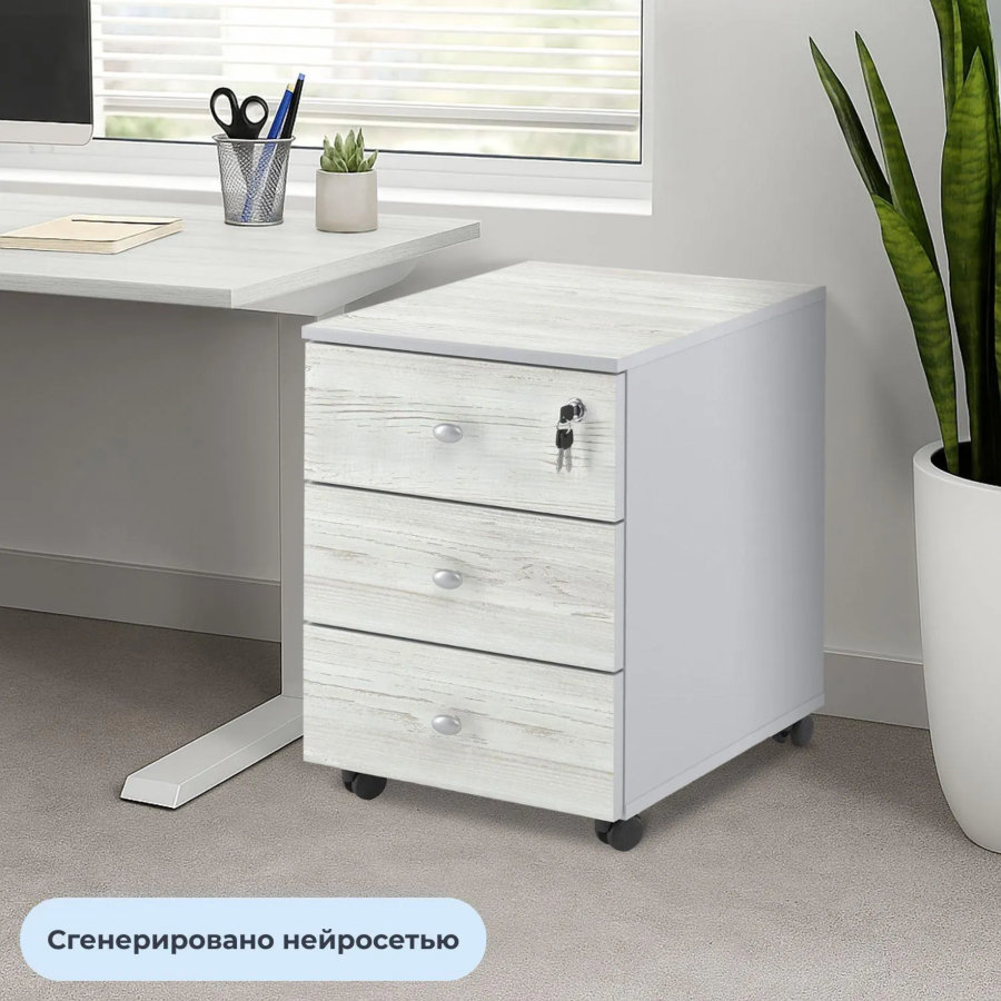 Тумба выкатная Easy Standard LT 400x420x563 сосна/серый