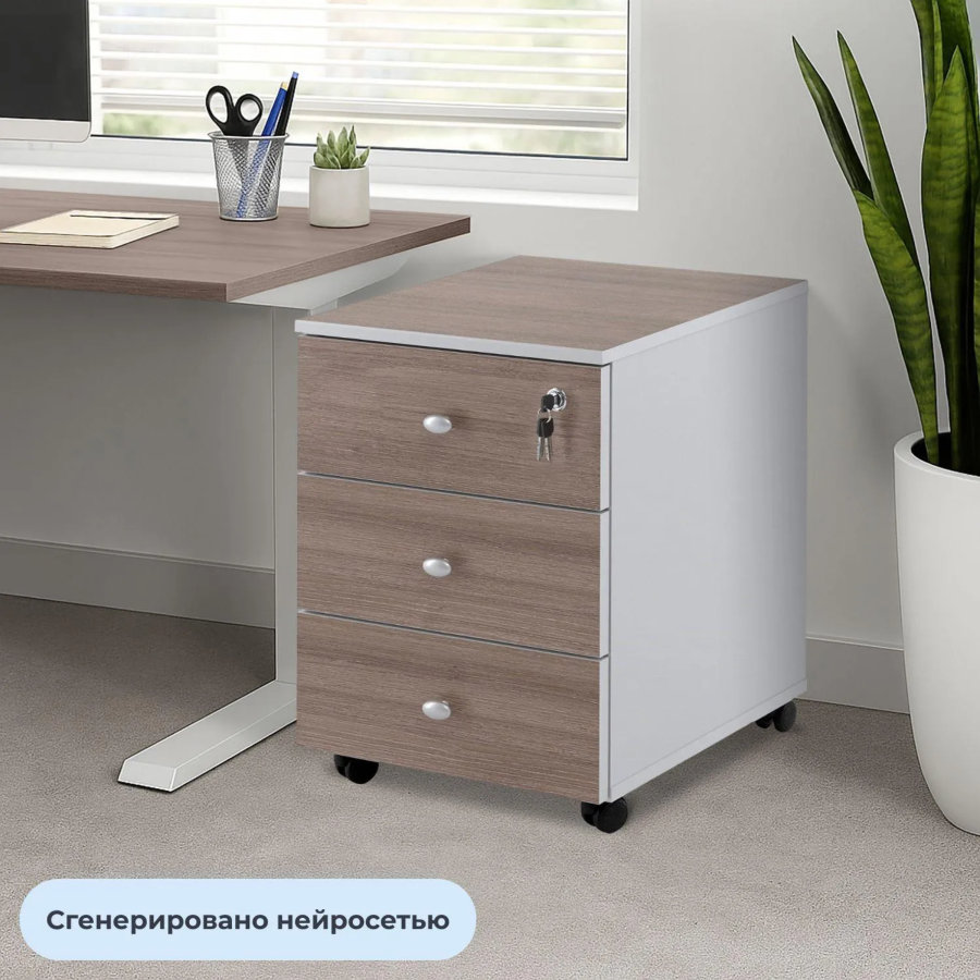 Тумба выкатная Easy Standard LT 400x420x563 дуб шамони темный/серый