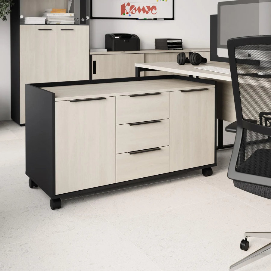 Тумба выкатная К-Loft Director 1170x500x635 дуб скандинавский/графит
