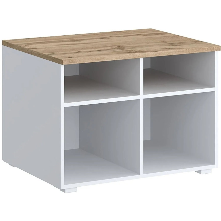 Тумба для оргтехники Комус Мебель K-Loft 786х616х568 дуб натуральный/белый