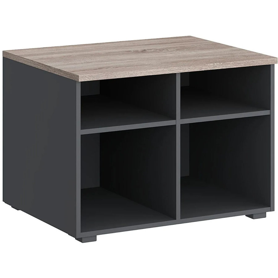 Тумба для оргтехники Комус Мебель К-Loft 786х616х568 дуб сонома темный/графит