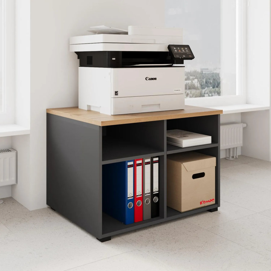 Тумба для оргтехники К-Loft 786х616х568 дуб натуральный/графит