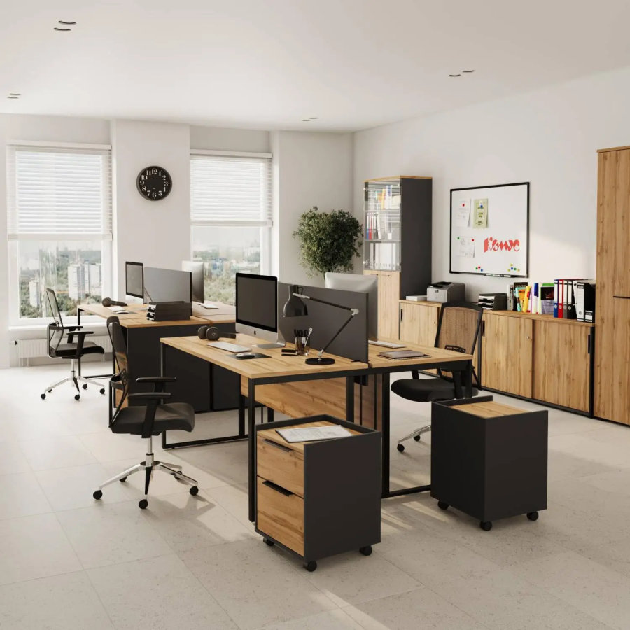 Тумба для оргтехники К-Loft 786х616х568 дуб натуральный/графит