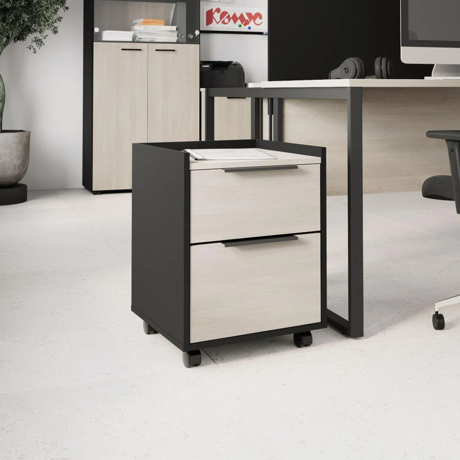 Тумба мобильная К-Loft 434х400х555 дуб скандинавский/графит