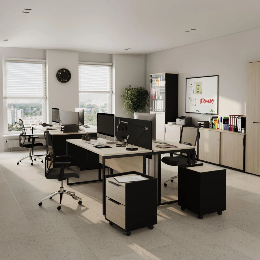 Тумба приставная К-Loft 436х670х752 дуб скандинавский/графит