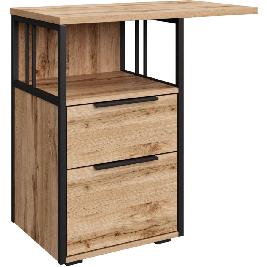 Тумба приставная K-Loft 750х405х752 дуб натуральный/черный