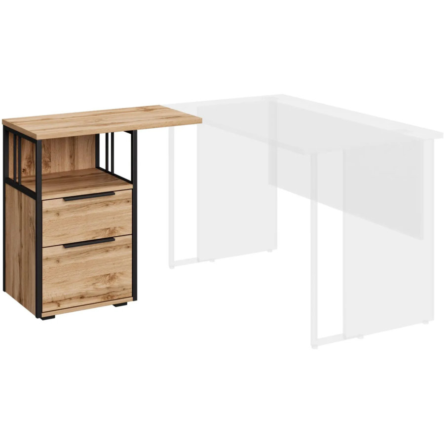 Тумба приставная K-Loft 750х405х752 дуб натуральный/черный