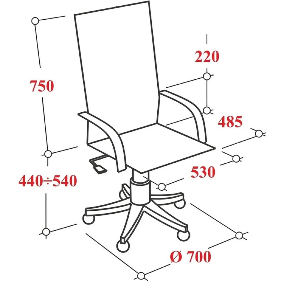Кресло для руководителя Easy Chair 655 TTW черное (искусственная кожа/сетка/ткань, пластик) 