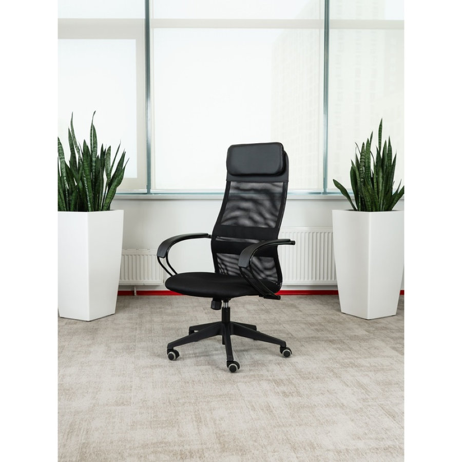 Кресло для руководителя Easy Chair 655 TTW черное (искусственная кожа/сетка/ткань, пластик) 