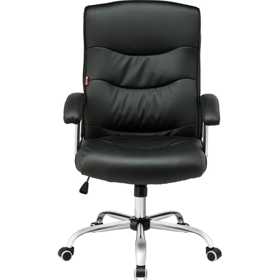 Кресло для руководителя EChair-550 TR черное (рециклированная кожа с компаньоном/металл) 