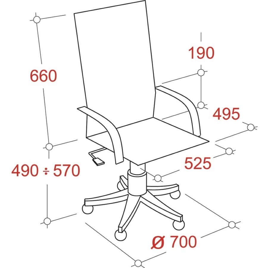 Кресло для руководителя EChair-550 TR черное (рециклированная кожа с компаньоном/металл) 