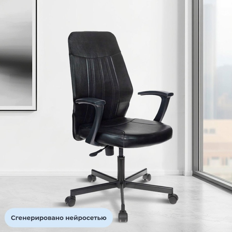 Кресло VB_EChair-224 PPU к/з черный, металл 