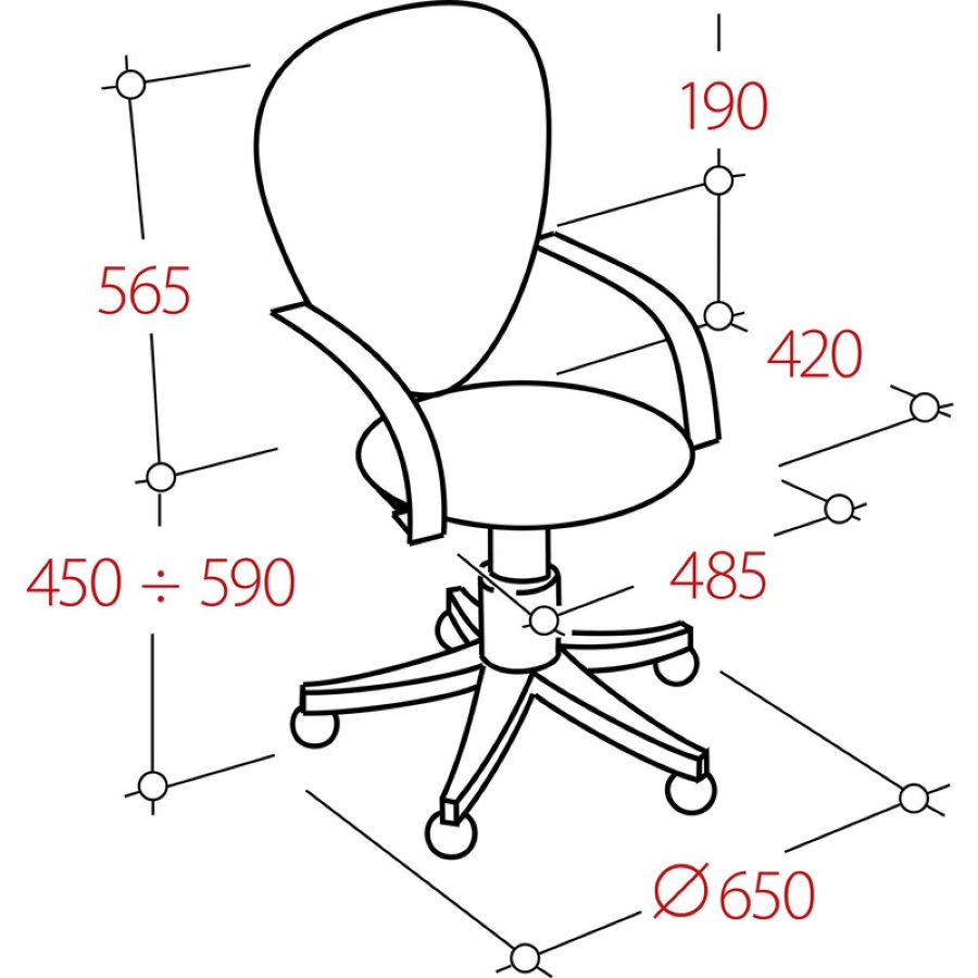 Кресло VB_EChair-224 PPU к/з черный, металл 