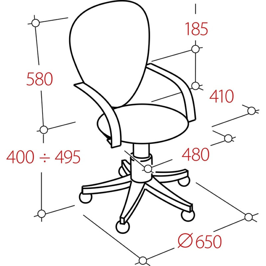 Кресло офисное Easy Chair 224 PPU серо-голубое (ткань, металл) 