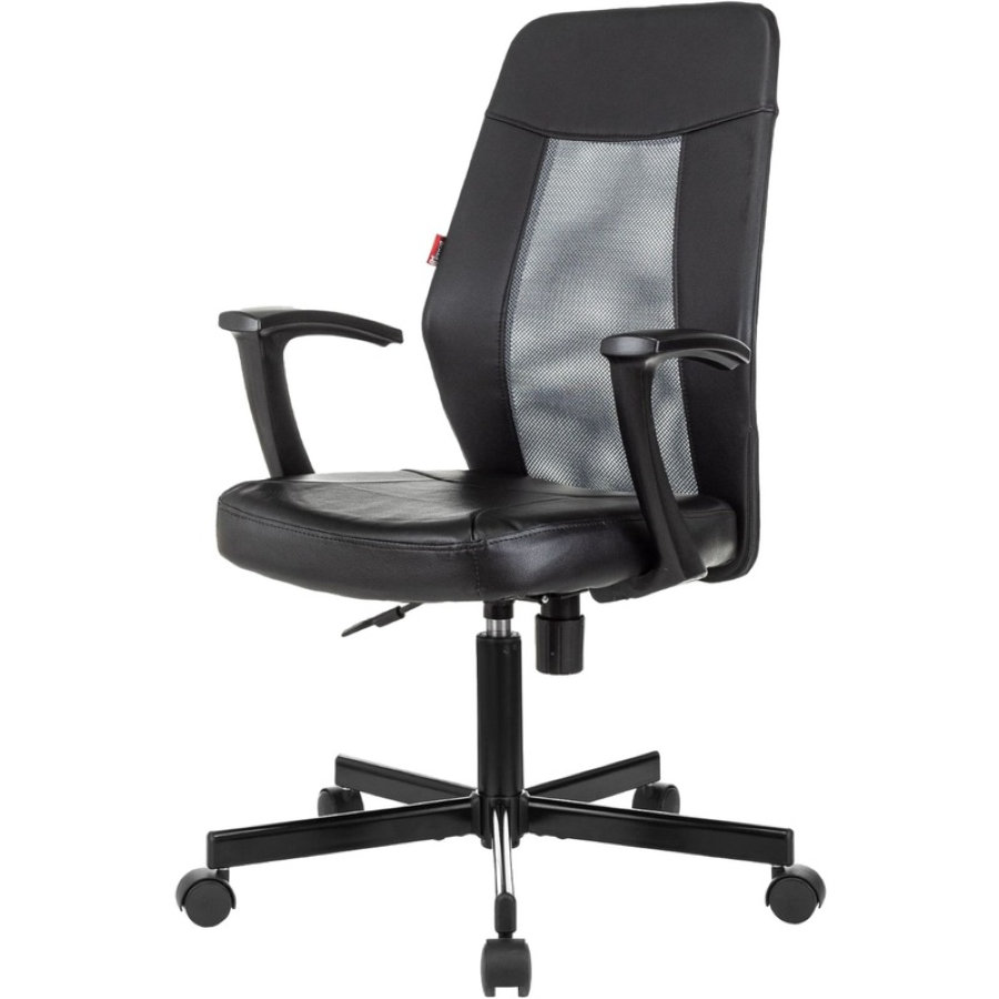 Кресло офисное Easy Chair 225 PTW черное/серое (искусственная кожа/сетка/метал) 