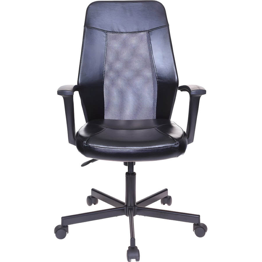 Кресло офисное Easy Chair 225 PTW черное/серое (искусственная кожа/сетка/метал) 