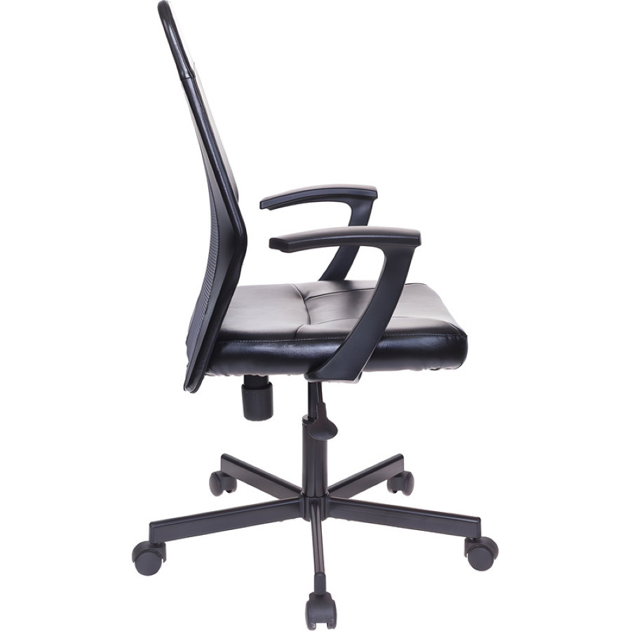 Кресло офисное Easy Chair 225 PTW черное/серое (искусственная кожа/сетка/метал) 