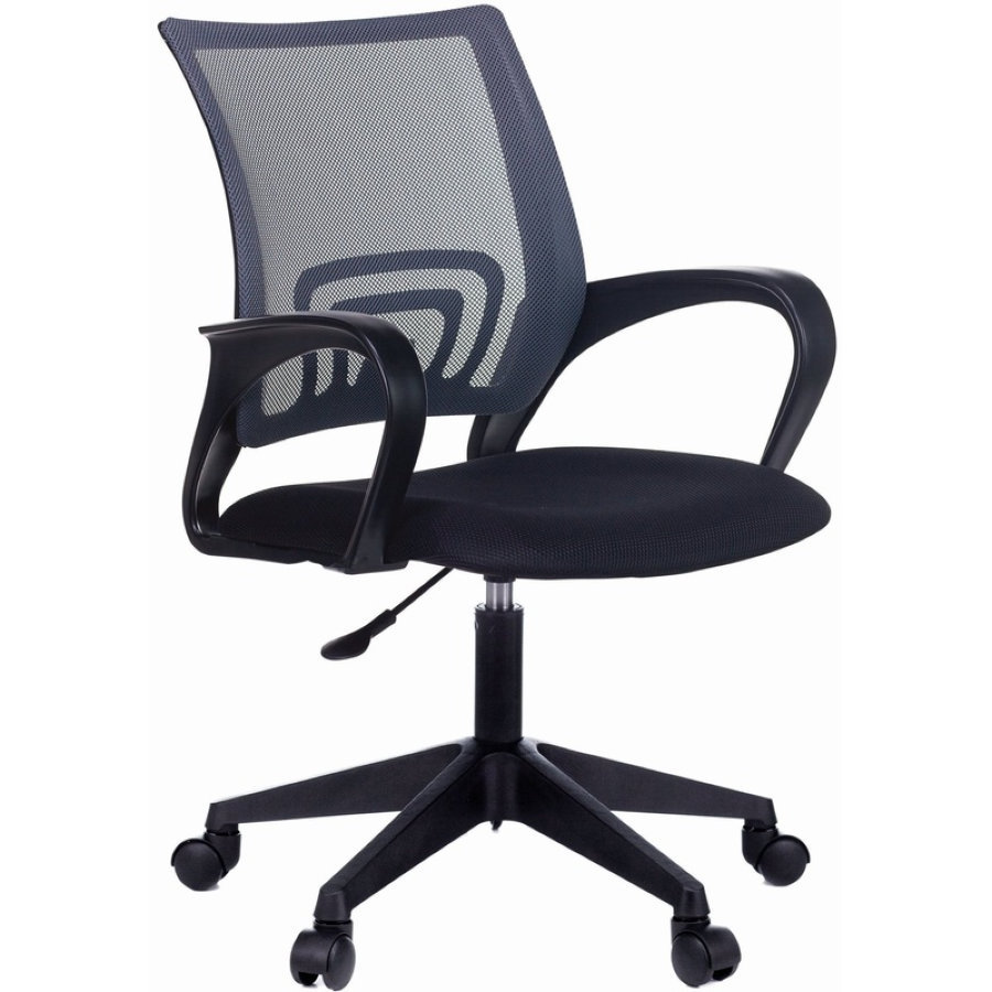 Кресло офисное Easy Chair 396 LT серое/черное (сетка/ткань, пластик) 