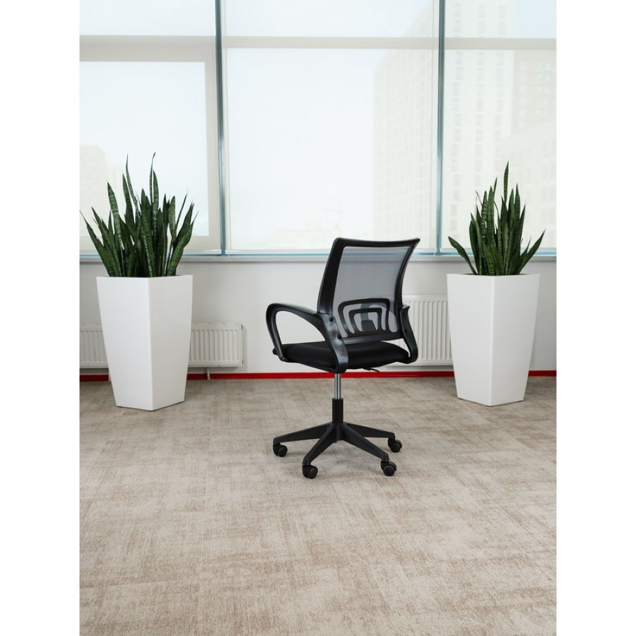 Кресло офисное Easy Chair 396 LT серое/черное (сетка/ткань, пластик) 