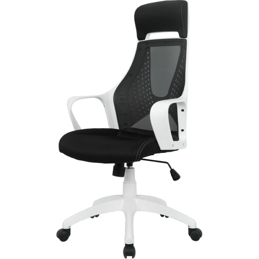 Кресло BN_Hg_EChair-578 TC сетка/ткань черный, пластик белый 