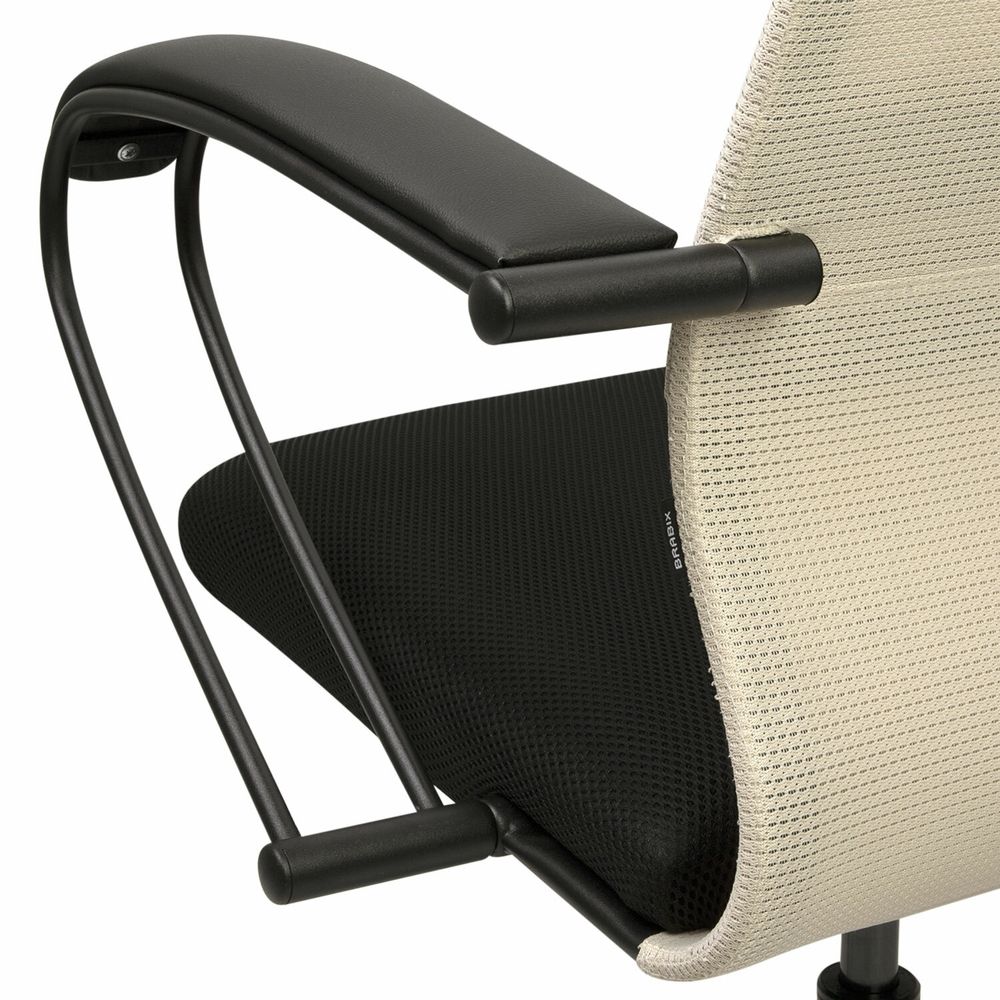 Кресло BRABIX PREMIUM "Ultimate EX-800" пластик, плотная двойная сетка Х2, черное/бежевое