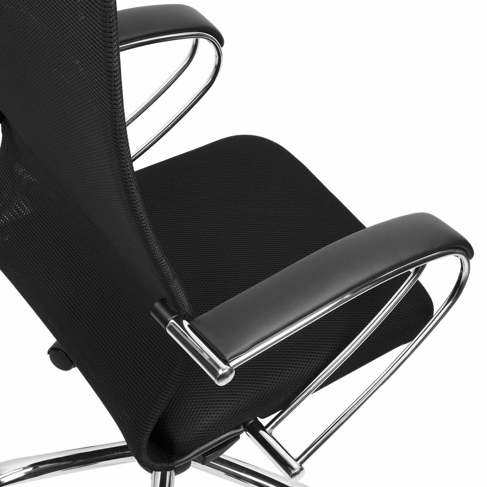 Кресло BRABIX PREMIUM "Ultimate EX-800" хром, плотная двойная сетка Х2, черное