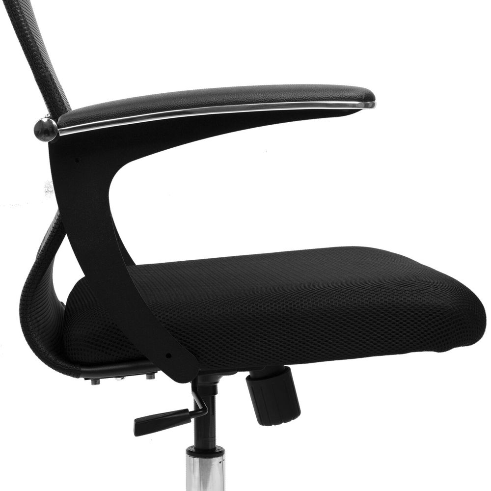 Кресло BRABIX PREMIUM "Ultimate EX-801" хром, плотная двойная сетка Х2, черное